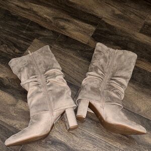 Nine West Taupe Heeled Boots